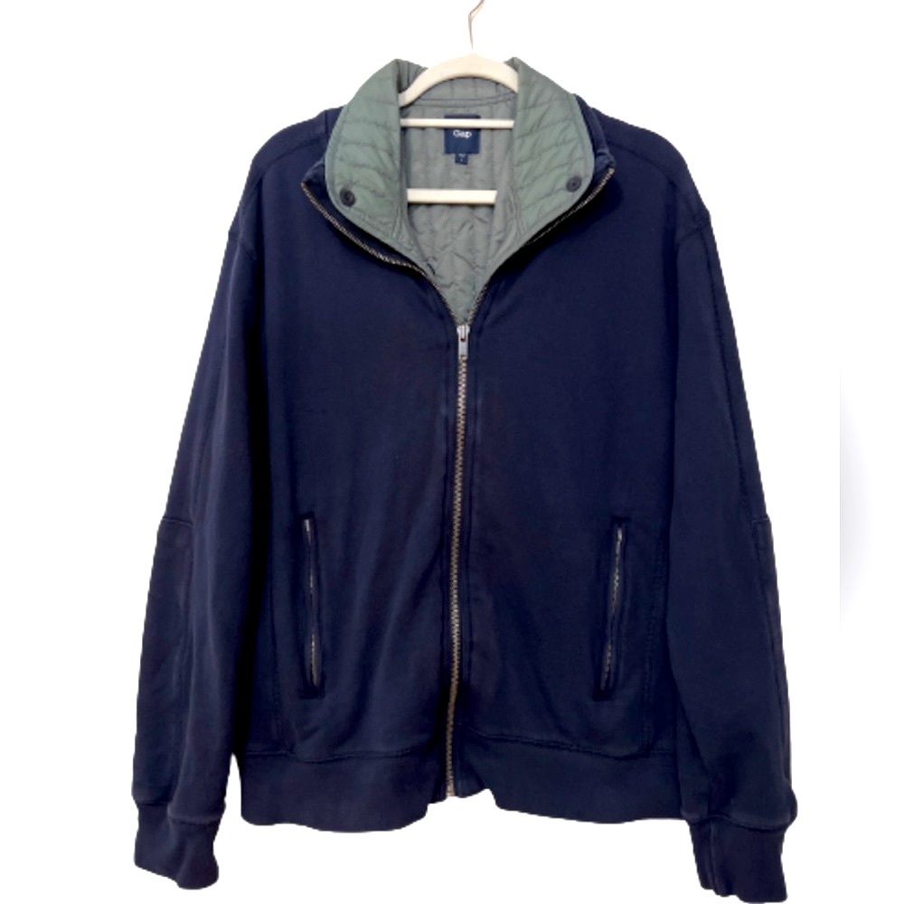 GAP Cotton blend zippered jacket with detachable quilted lining / Size L